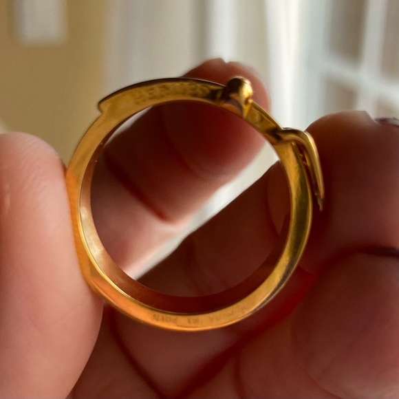 Authentic HERMES Gold Plated Belt Buckle Scarf Ring - Vintage - Picture 5 of 9